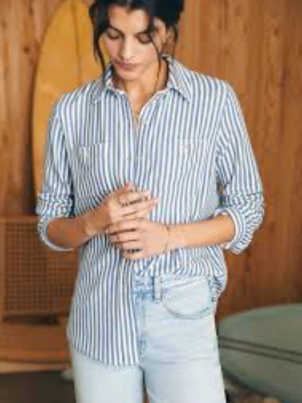 Faherty Legend™ Sweater Shirt blazer navy stripe XS